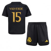 Real Madrid Federico Valverde #15 Tretí Detský futbalový dres 2023-24 Krátky Rukáv (+ trenírky)